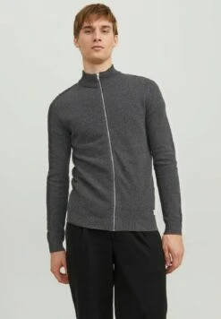 Jack & Jones Ehill Turtle Zip Noos - Vest - Dark Grey Melange