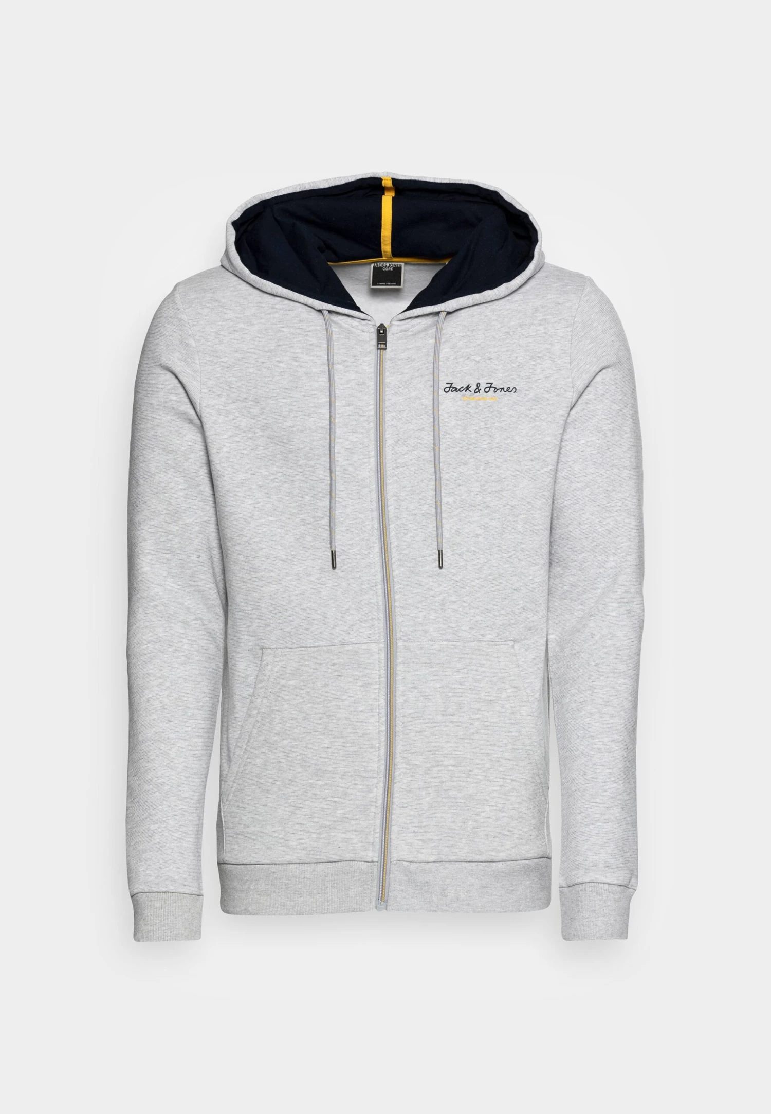 Jack & Jones JcobergZip Hood - Sweater Met Rits - Light Grey Melange 4 Jack & Jones JcobergZip Hood - Sweater Met Rits - Light Grey Melange - Afbeelding 4