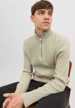 Jack & Jones Jprccperfect Half Zip Sn - Trui - Island Fossil -Jack & Jones Verkoopwinkel 13b6324a29b04fa98763f5ebe9e137eb
