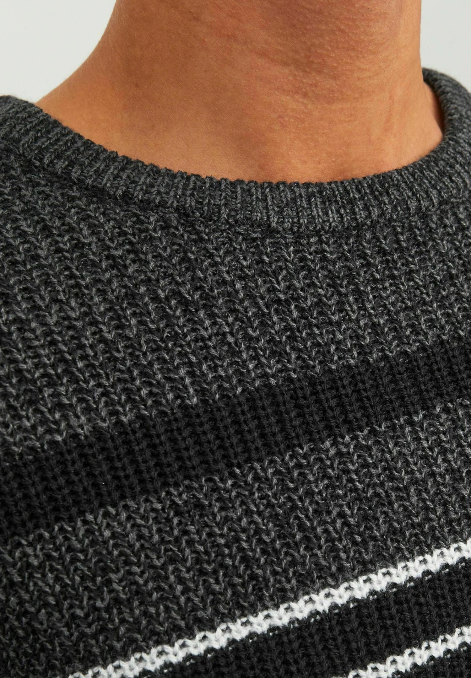 Jack & Jones Jcotwist Striped Crew Neck - Trui - Black 6 Jack & Jones Jcotwist Striped Crew Neck - Trui - Black - Afbeelding 6