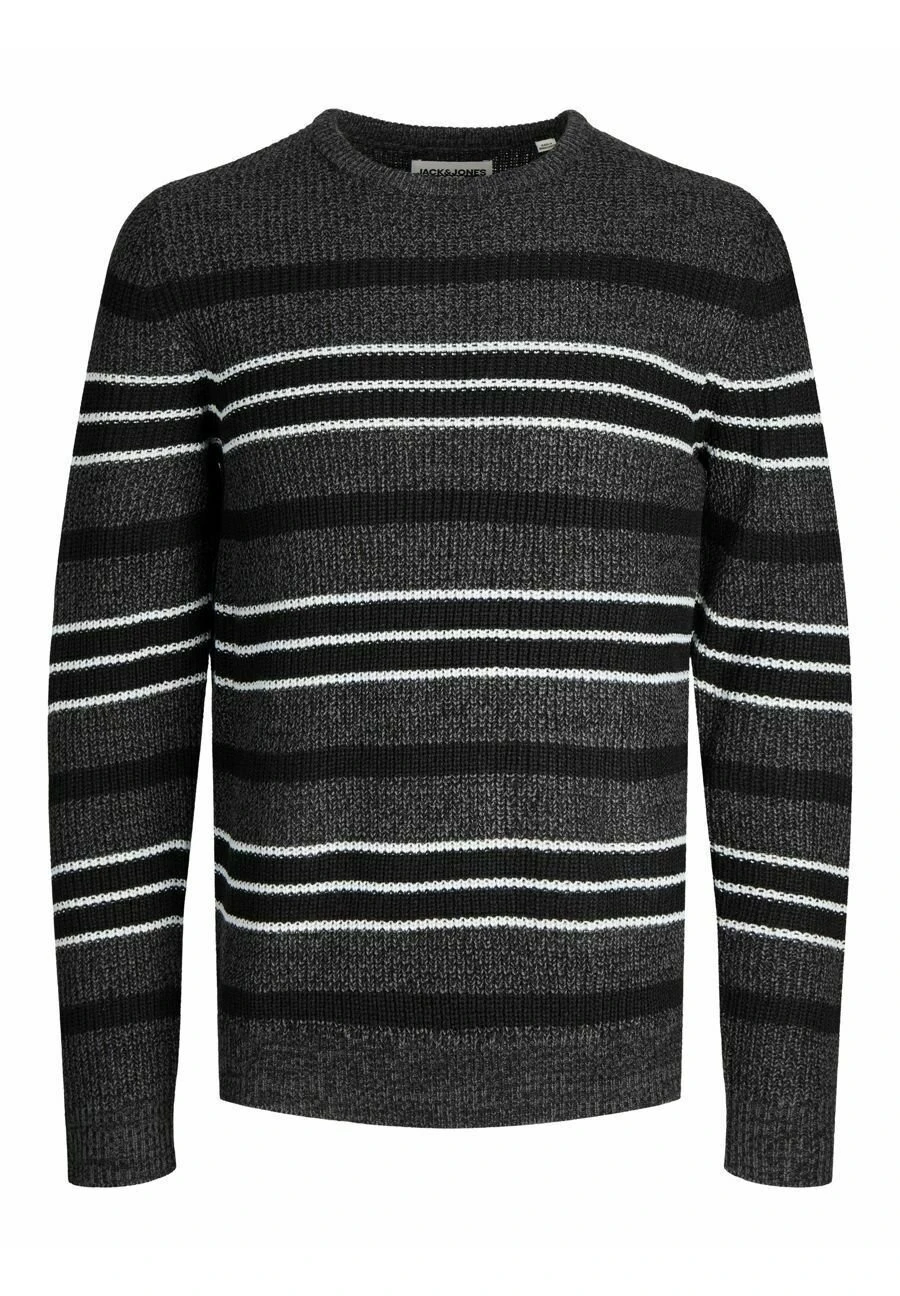 Jack & Jones Jcotwist Striped Crew Neck - Trui - Black 7 Jack & Jones Jcotwist Striped Crew Neck - Trui - Black - Afbeelding 7