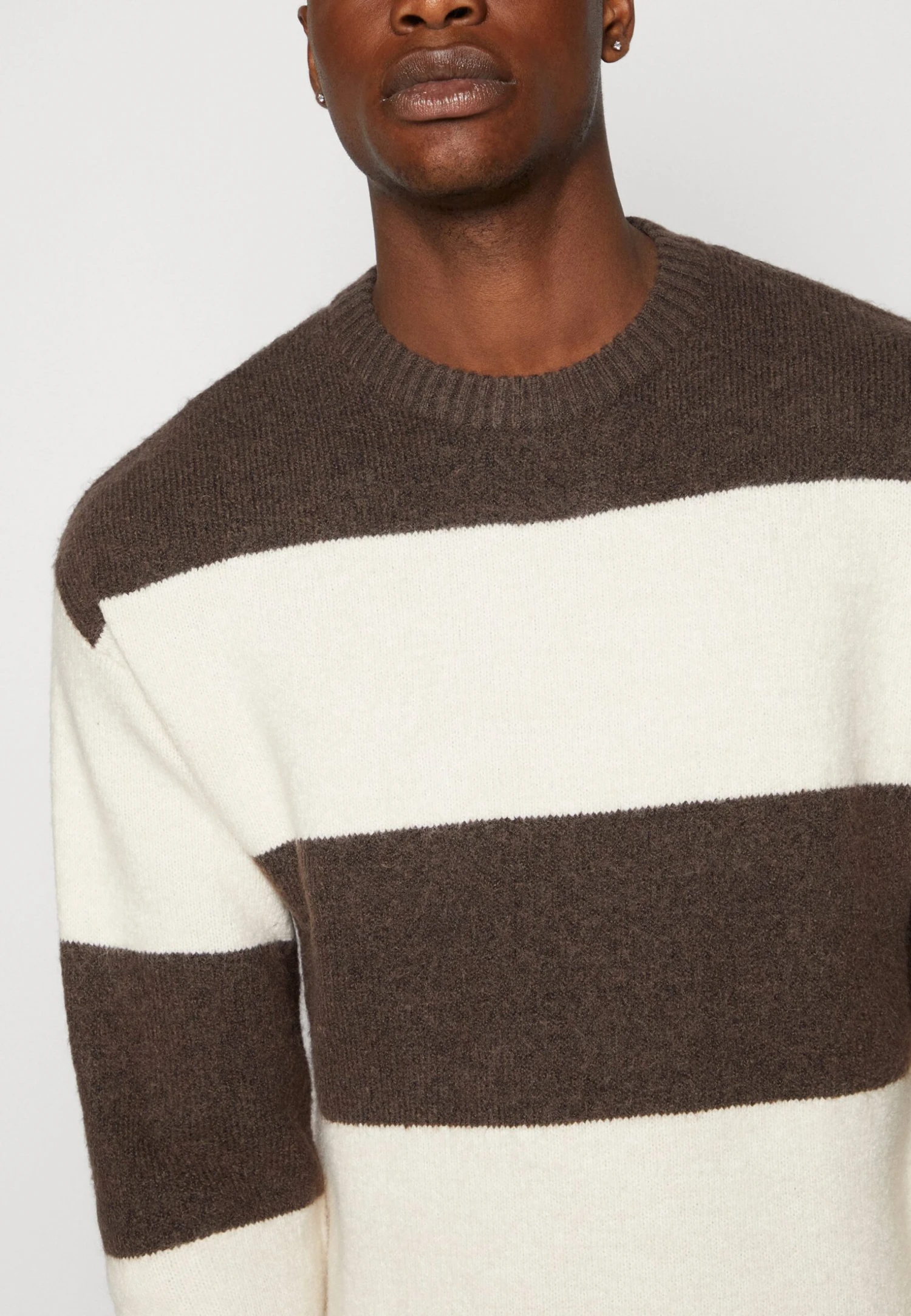 Jack & Jones Jorollie Crew Neck- Trui - Seal Brown/Moonbeam 6 Jack & Jones Jorollie Crew Neck- Trui - Seal Brown/Moonbeam - Afbeelding 6