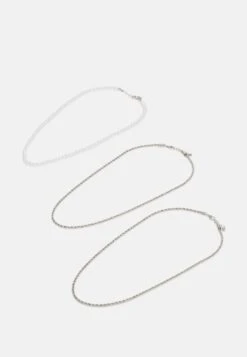 Jack & Jones Jachally Chain Unisex 3 Pack- Ketting - Silver-Coloured