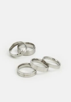 Jack & Jones Jacplain Mix 5 Pack Unisex - Ring - Silver-Coloured -Jack & Jones Verkoopwinkel 34279d75f69446bfa45241bfc9d848ac