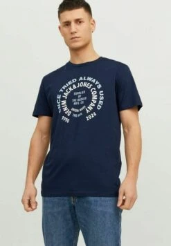 JACK&JONES Premium Klassisches - T-Shirt Print - Navy Blazer