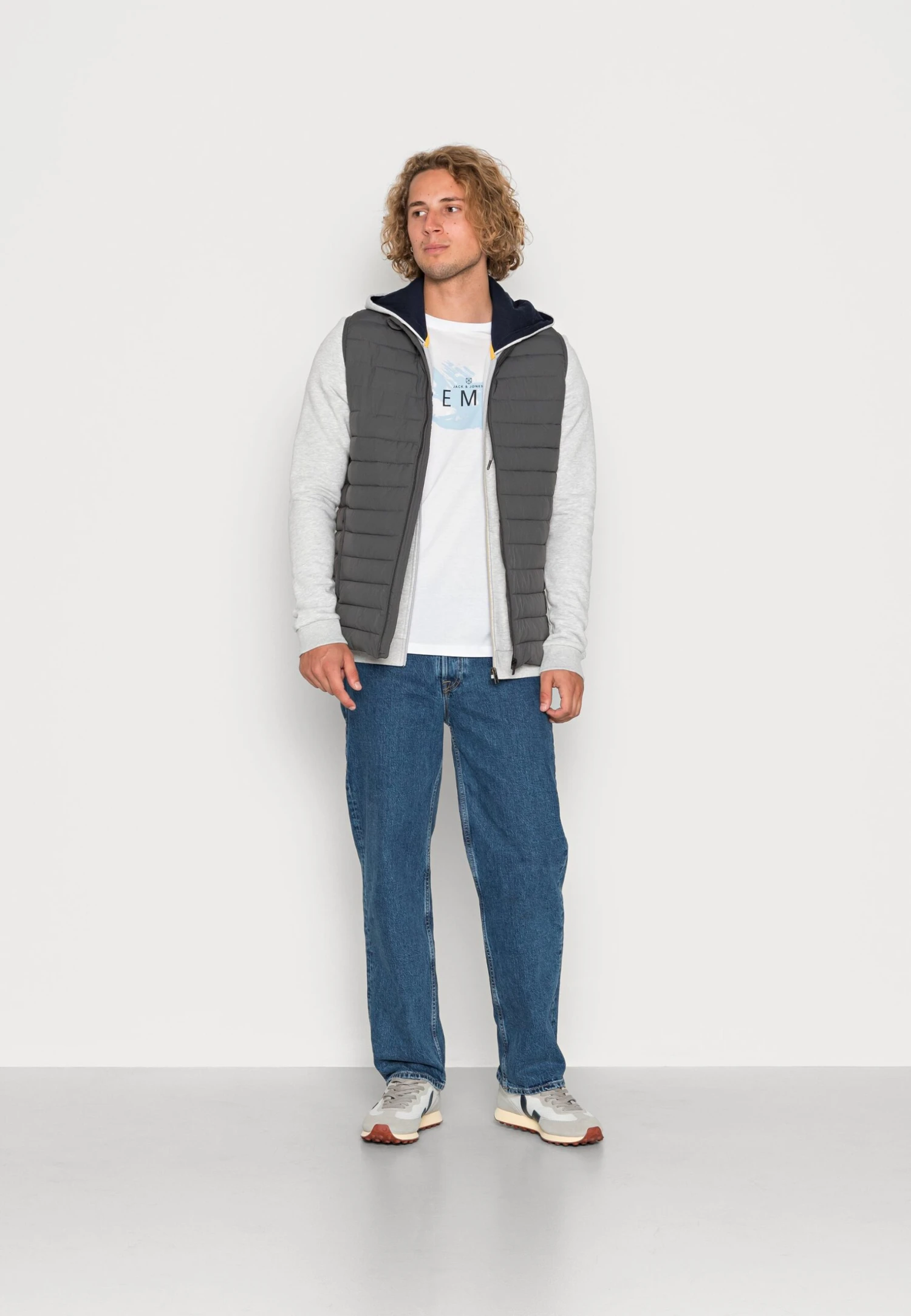 Jack & Jones JcobergZip Hood - Sweater Met Rits - Light Grey Melange 2 Jack & Jones JcobergZip Hood - Sweater Met Rits - Light Grey Melange - Afbeelding 2