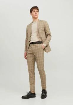 JACK&JONES Premium Jprfranco Check - Kostuum - Petrified Oak Checkssuper Slim Fit
