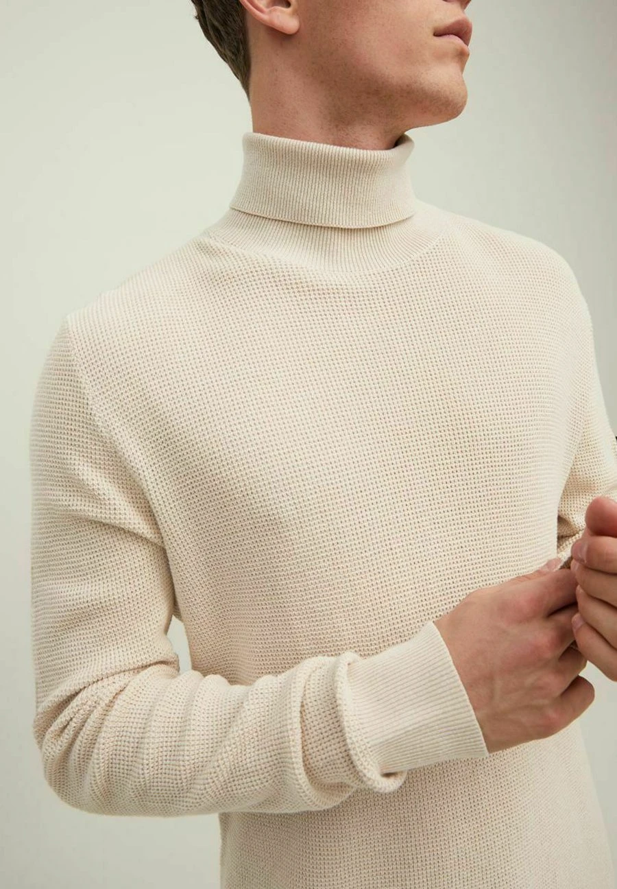 Jack & Jones Jcoclassic Waffle Roll Neck Sn - Trui - Moonbeam 5 Jack & Jones Jcoclassic Waffle Roll Neck Sn - Trui - Moonbeam - Afbeelding 5