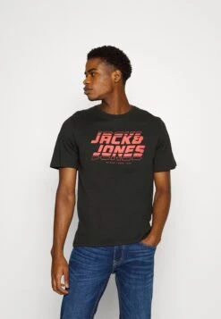 Jack & Jones Jcoelliot Tee Crew Neck - T-Shirt Print - Black