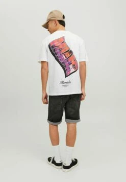 Jack & Jones Crew Neck - T-Shirt Print - Bright White