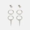 Jack & Jones Jactulo Earrings Unisex 3 Pack - Oorbellen - Silver-Coloured