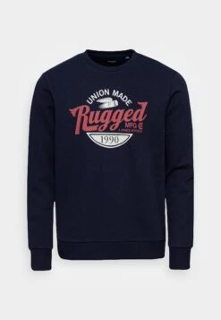 JACK&JONES Premium Jprbluvintage Print Crew Neck - Sweater - Navy Blazer