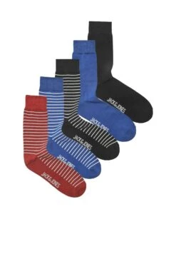 Jack & Jones 5 Pack Gestreept / Effen Jacmarc- Sokken - Multi Coloured