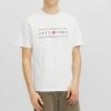 Jack & Jones Elliot Logo Crew Neck - T-Shirt Print - White