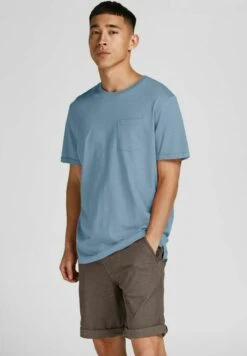 JACK&JONES Premium Jprblatropic Solid Ss Crew Neck Sn - T-Shirt Basic - Ashley Blue