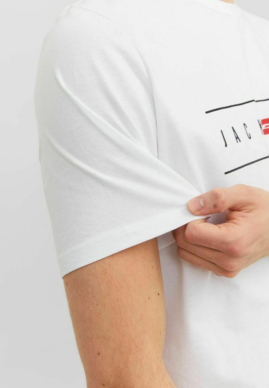 Jack & Jones Elliot Logo Crew Neck - T-Shirt Print - White 4 Jack & Jones Elliot Logo Crew Neck - T-Shirt Print - White - Afbeelding 4