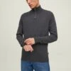 Jack & Jones Eemil Half Zip Noos - Trui - Dark Grey Melange