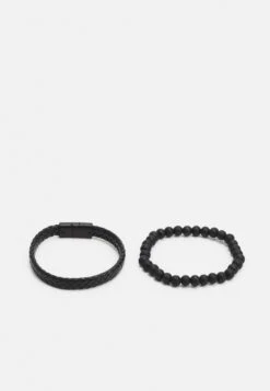 Jack & Jones Jacbraid And Beads Bracelet 2 Pack - Armband - Black