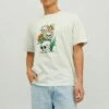 Jack & Jones Jorbeachbone Ss Crew Neck - T-Shirt Print - Pale Blue
