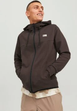 Jack & Jones Jcoair Hood Noos. - Sweater Met Rits - Seal Brown