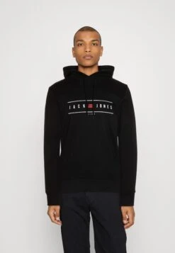 Jack & Jones Jjelliot Logo Hood - Sweater - Black
