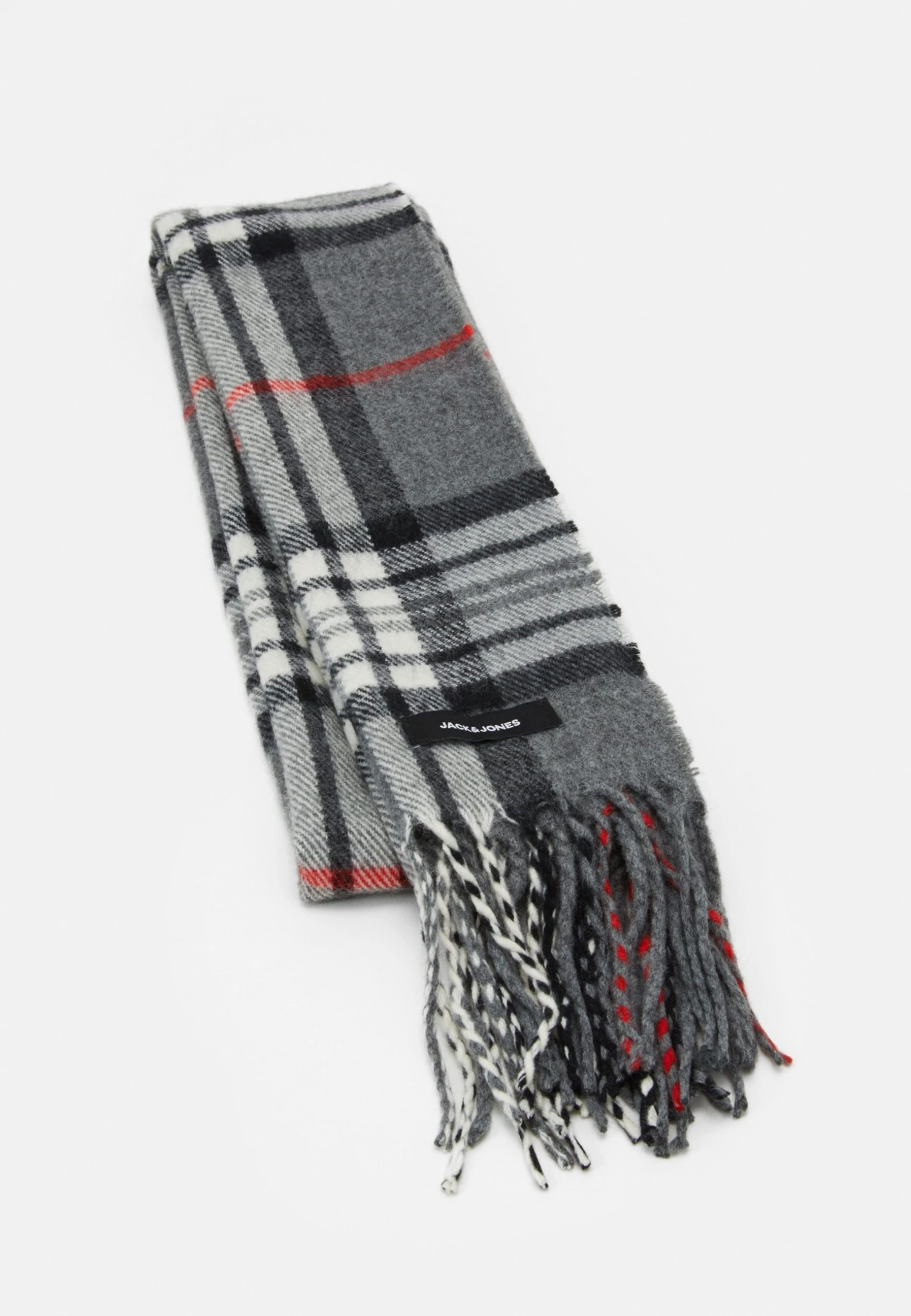 Jack & Jones Jacchecks Woven Scarf - Sjaal - Grey Melange 1 Jack & Jones Jacchecks Woven Scarf - Sjaal - Grey Melange