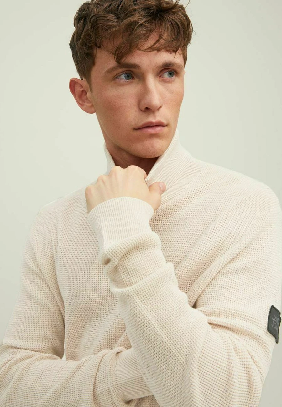 Jack & Jones Jcoclassic Waffle Roll Neck Sn - Trui - Moonbeam 4 Jack & Jones Jcoclassic Waffle Roll Neck Sn - Trui - Moonbeam - Afbeelding 4