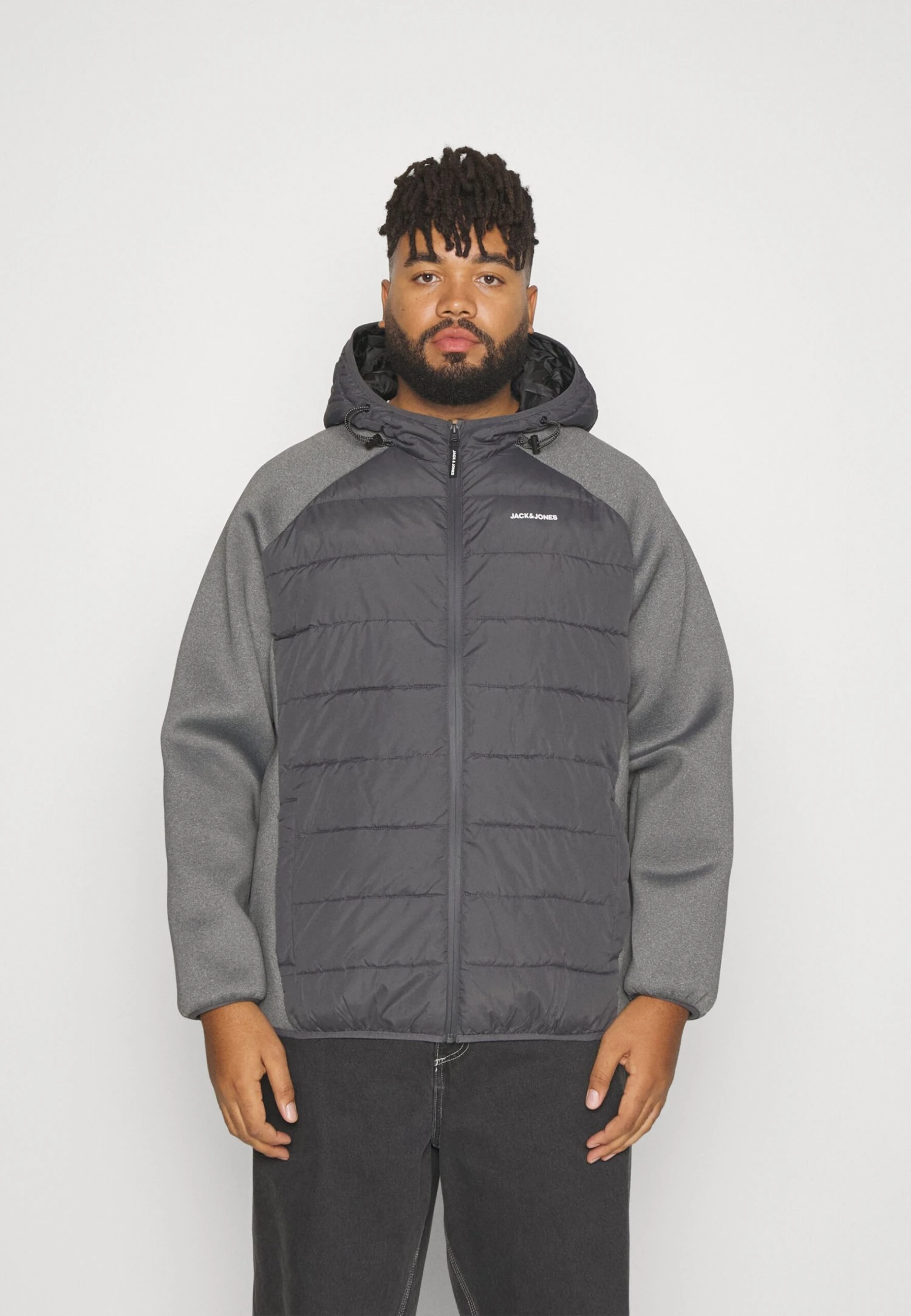 Jack & Jones Jcodust Hybrid- Jas - Light Grey Melange 1 Jack & Jones Jcodust Hybrid- Jas - Light Grey Melange