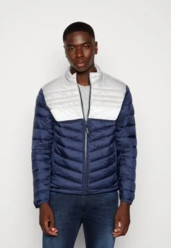 Jack & Jones Jjehero Puffer Collar - Jas - Navy Blazer/Glacier Gray