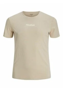 JACK&JONES Premium Klassisches - T-Shirt Print - White Pepper