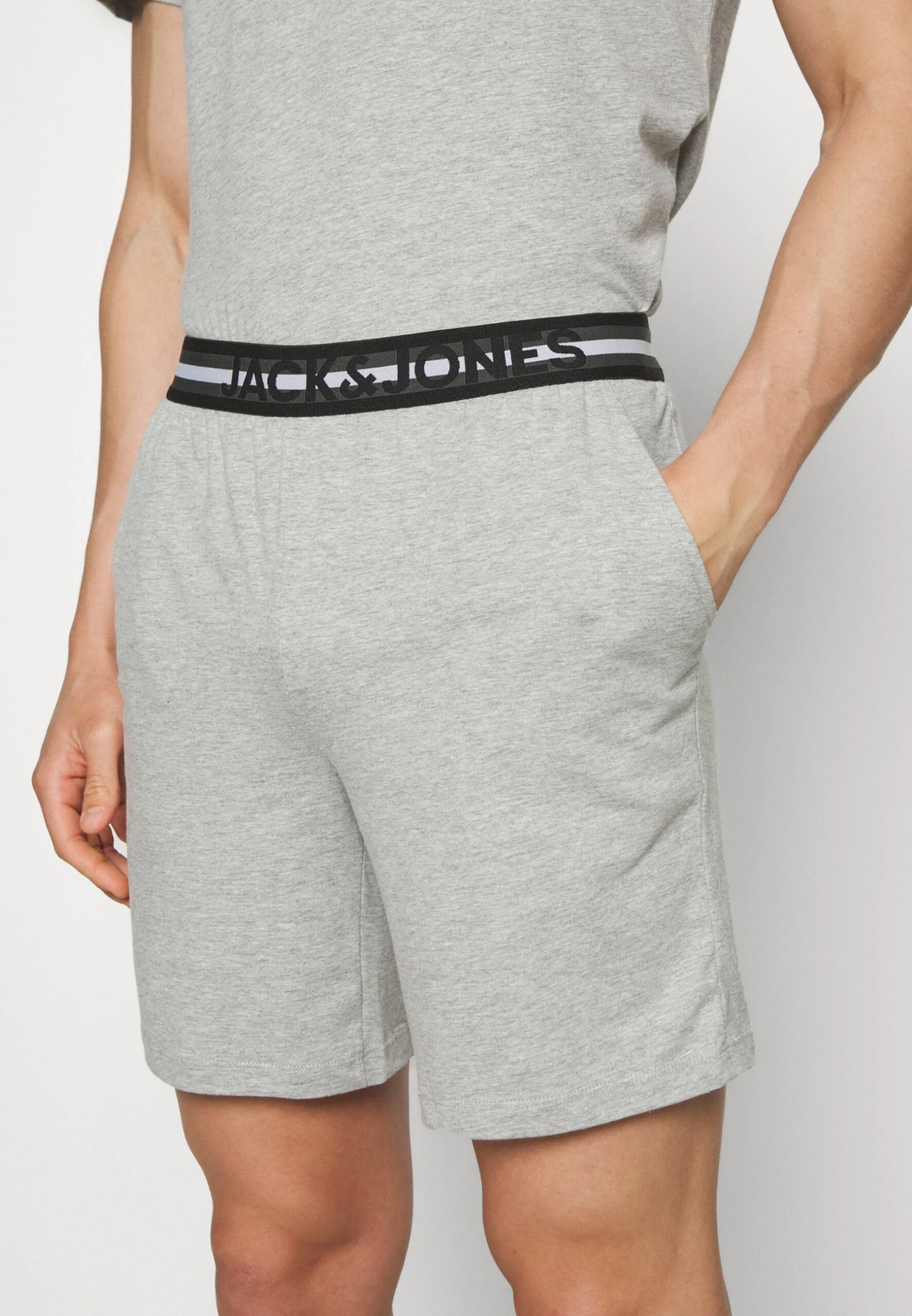 Jack & Jones Jacbasic Tee Set - Pyjama - Light Grey Melange 4 Jack & Jones Jacbasic Tee Set - Pyjama - Light Grey Melange - Afbeelding 4