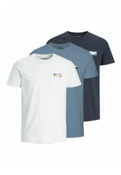 Jack & Jones 3 Er-Pack - T-Shirt Print - White
