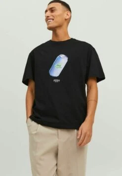 Jack & Jones Crew Neck - T-Shirt Print - Black