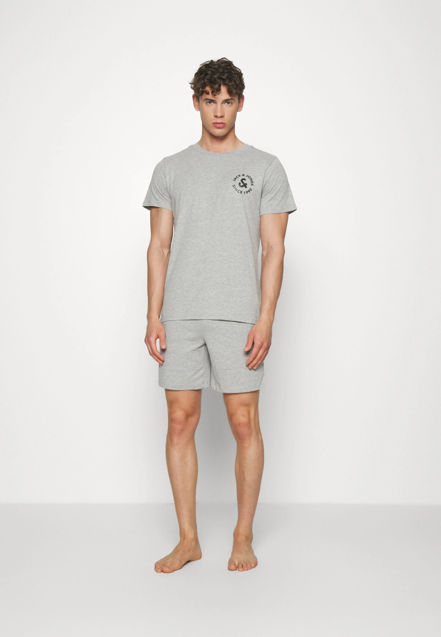 Jack & Jones Jacbasic Tee Set - Pyjama - Light Grey Melange 2 Jack & Jones Jacbasic Tee Set - Pyjama - Light Grey Melange - Afbeelding 2