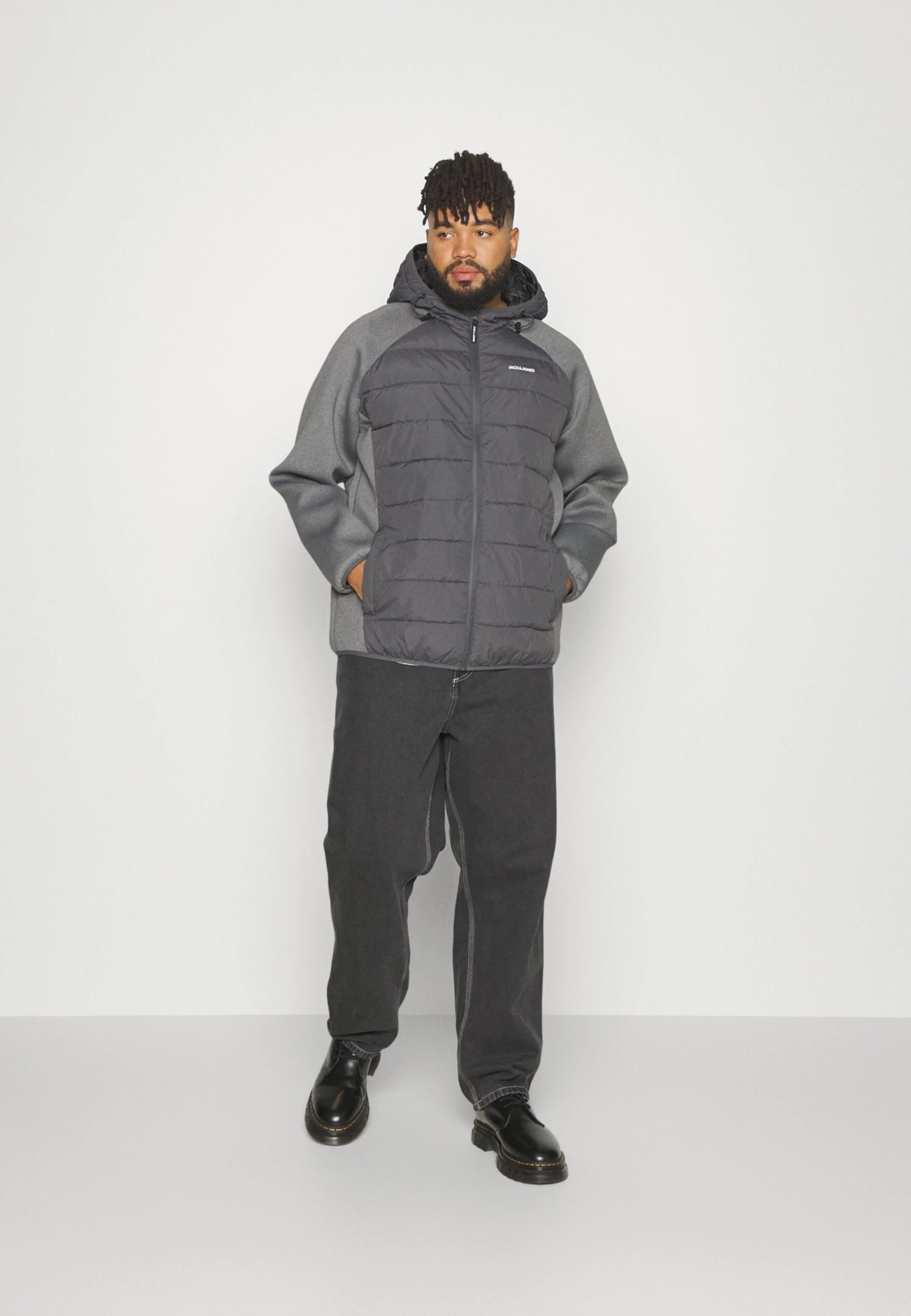 Jack & Jones Jcodust Hybrid- Jas - Light Grey Melange 2 Jack & Jones Jcodust Hybrid- Jas - Light Grey Melange - Afbeelding 2