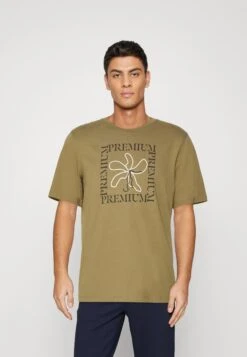 JACK&JONES Premium Jprblanolan Tee Crew Neck - T-Shirt Print - Covert Green