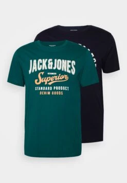 Jack & Jones Jjelogo Tee Oneck 2 Pack - T-Shirt Print - Storm Pack