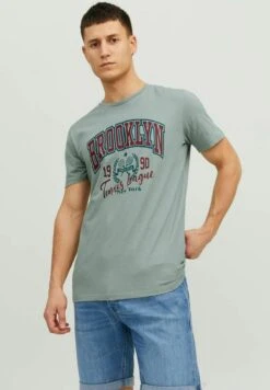 Jack & Jones Crew Neck - T-Shirt Print - Slate Gray