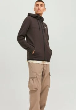 Jack & Jones Jcoair Hood Noos. - Sweater Met Rits - Seal Brown -Jack & Jones Verkoopwinkel de6250b59d164baaa627bdc7310f86fe