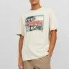 Jack & Jones Jcobooster Ss Crew Neck Jun - T-Shirt Print - Moonbeam