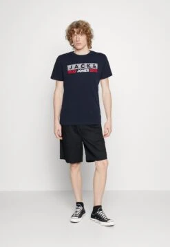 Jack & Jones Jjecorp Logo Tee O Neck 2 Pack - T-Shirt Print - Navy Blazer/White